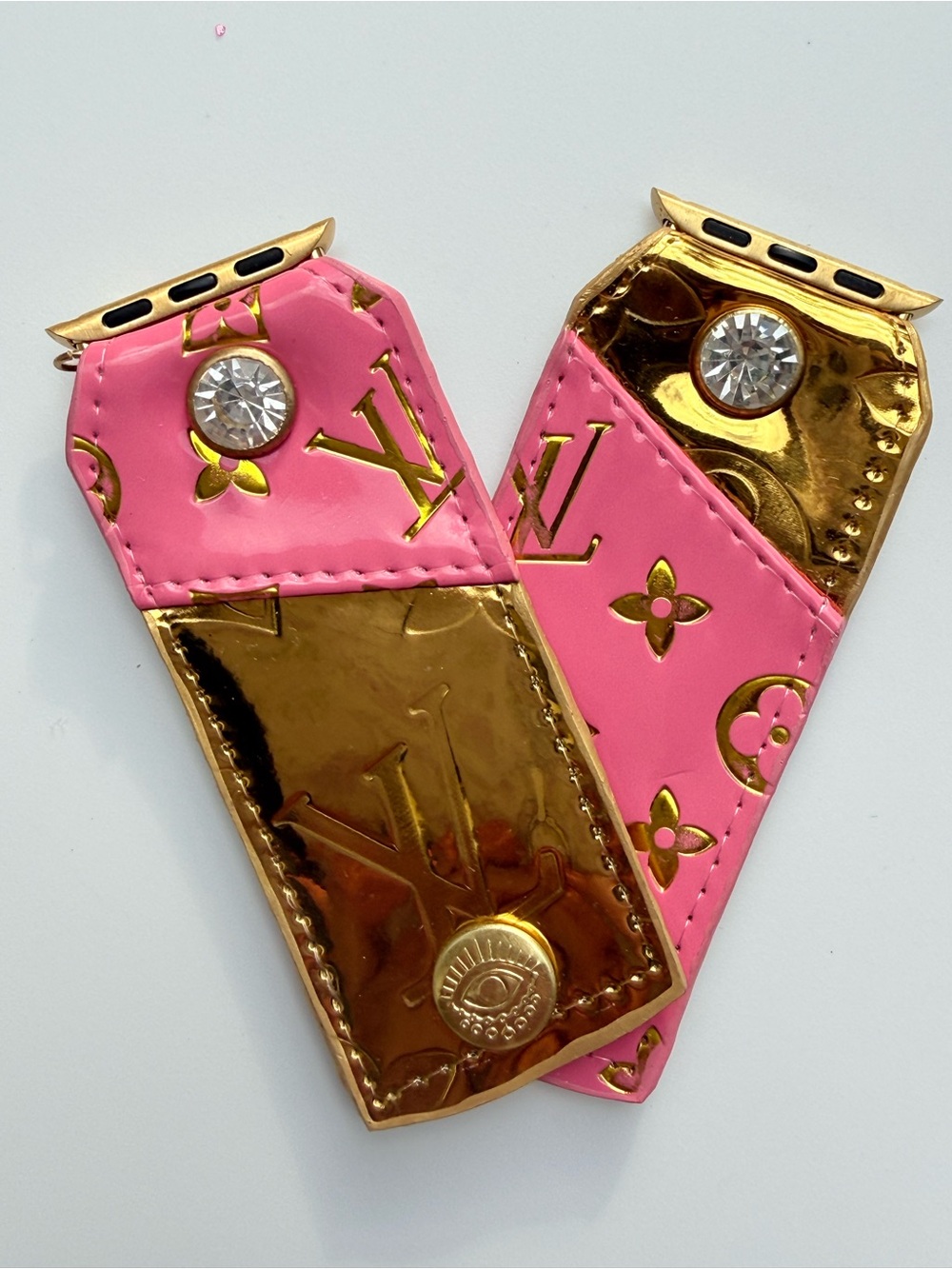 Watch Me Creations Upcycled Authentic LV Mosaic Anniversary Apple Watch Band